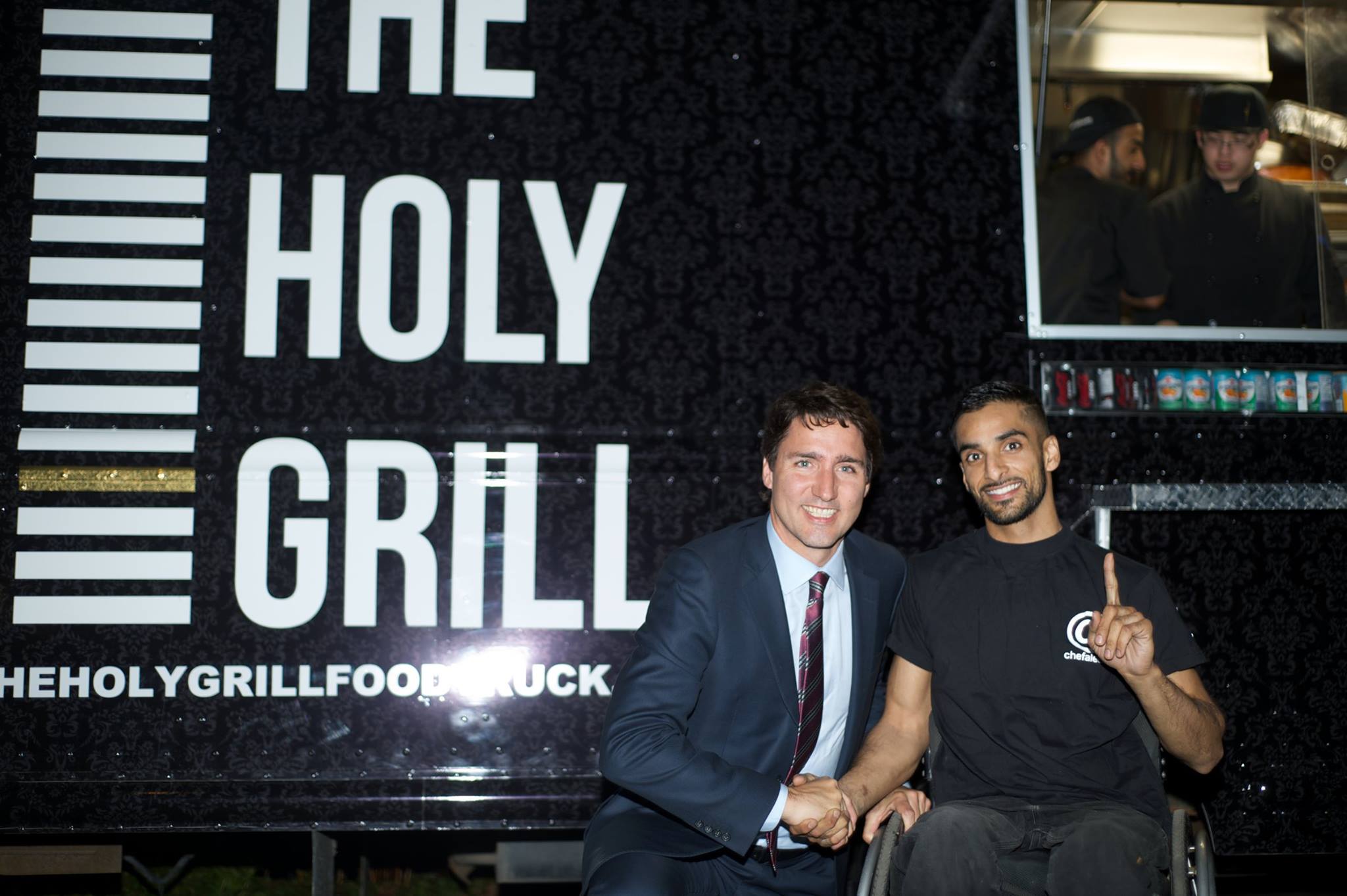 Wheelchair Chef Aleem Syed with Justin Trudeau