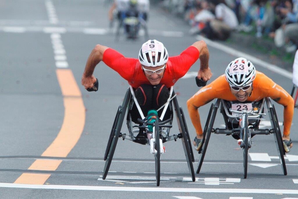 heinz frei beim rollstuhl marathon in oita japan